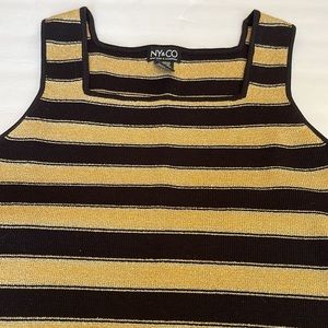 NY & CO WOMAN’s TOP SHELL SIZE M GOLD AND BLACK.